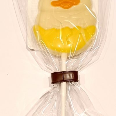 Sucette poussin Pâques chocolat blanc  25 gr